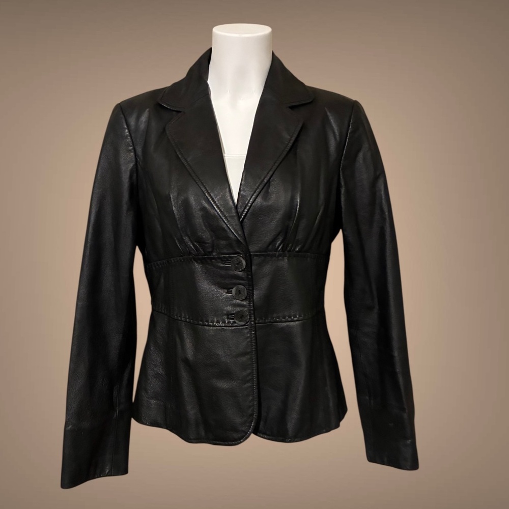 Women's Access Liz Claiborne Vintage Y2K Leather Jacket, Size 10